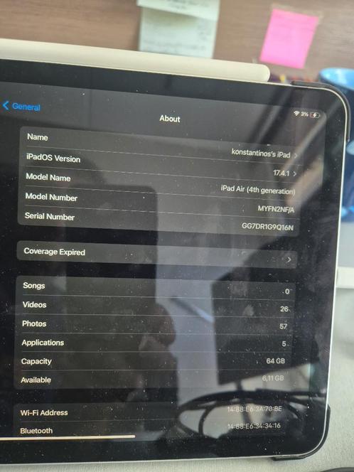 iPad Air 4th Generation Space Gray + pencil, Computers en Software, Apple iPads, Zo goed als nieuw, Apple iPad Air, 11 inch, 64 GB