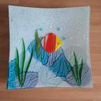 Gesmolten glasplaat met tropische vis, Antiek en Kunst, Kunst | Schilderijen | Abstract, Ophalen of Verzenden