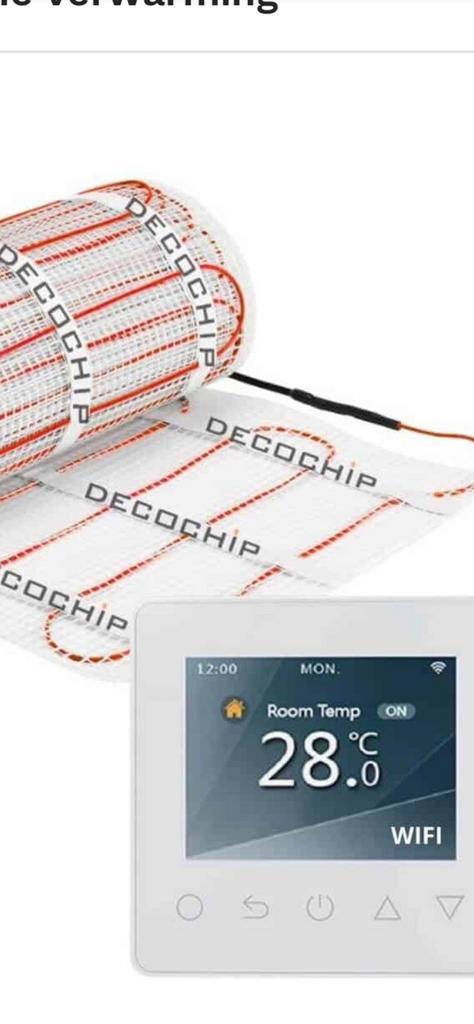 NIEUW Elektrische vloerverwarming Decochip met thermostaat, Doe-het-zelf en Verbouw, Verwarming en Radiatoren, Nieuw, Ophalen of Verzenden