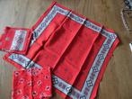 carnavalskleding 3 nieuwe boeren zakdoeken . rood, Carnaval, Maat 46/48 (XL) of groter, Nieuw, ?