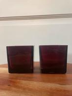 Waxinelichthouder Vierkant 8x8cm, Overige materialen, Nieuw, Ophalen of Verzenden, Rood