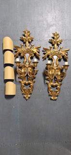 Set vergulde wandkandelaars – barok stijl, Ophalen of Verzenden, Zo goed als nieuw