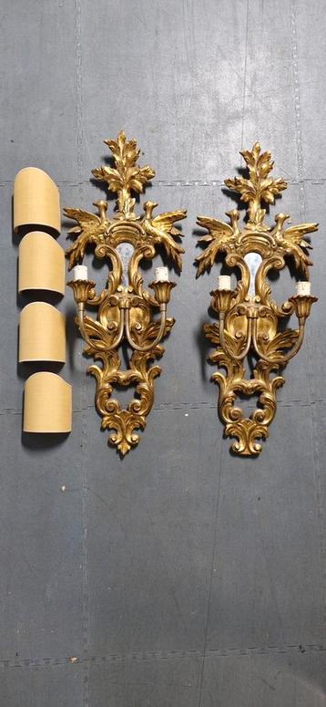 Set vergulde wandkandelaars – barok stijl beschikbaar voor biedingen