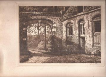 Simon de Heer. Heemskerk, Bijgebouwen Slot Assumburg. Ets beschikbaar voor biedingen