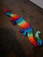 Houten Dino Puzzel Alfabet, 2 tot 4 jaar, 10 tot 50 stukjes, Ophalen of Verzenden, Zo goed als nieuw