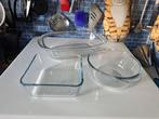3 Ovenschalen van Glas, Ophalen of Verzenden, Gebruikt