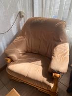 BLANK EIKEN 2x Fauteuil  waarvan 1 met vlekken zie foto, Gebruikt, Ophalen of Verzenden