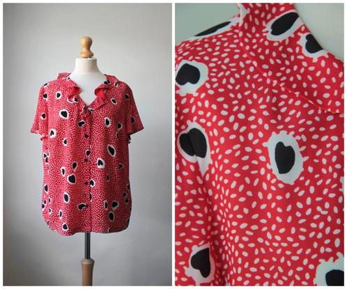 Uta Raasch - NIEUW / prachtige top / blouse / rood / maat 48, Kleding | Dames, Tops, Nieuw, Maat 46/48 (XL) of groter, Rood, Korte mouw