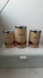 Witte emaille broodtrommel en 3 vintage brabantie blikken, Antiek en Kunst, Ophalen of Verzenden