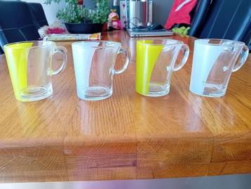 4 SENSEO koffie kopjes glas/DOUWE EGBERTS/groen/vintage beschikbaar voor biedingen