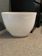 2 dezelfde witte bloempotten, Tuin en Terras, Bloembakken en Plantenbakken, Ophalen, Steen, Gebruikt, Overige vormen