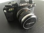 Canon AE-1 Program met FD-lens (Breech-lock), Audio, Tv en Foto, Fotocamera's Analoog, Ophalen of Verzenden, Gebruikt, Spiegelreflex