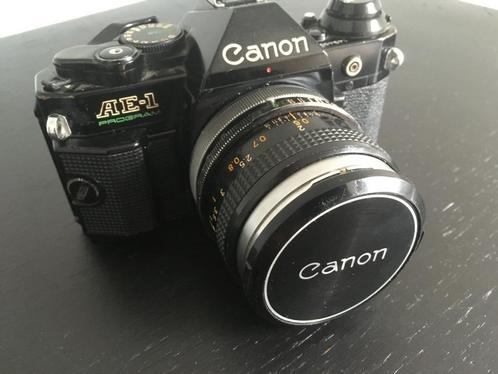 Canon AE-1 Program met FD-lens (Breech-lock), Audio, Tv en Foto, Fotocamera's Analoog, Gebruikt, Spiegelreflex, Canon, Ophalen of Verzenden