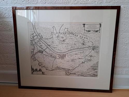 Oude kaart van Gennep, ingelijst, Antiek en Kunst, Kunst | Etsen en Gravures, Ophalen