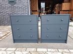 2x grijze ladekasten, Ophalen, RoDeKo Volendam, Grenenhout, 50 tot 100 cm