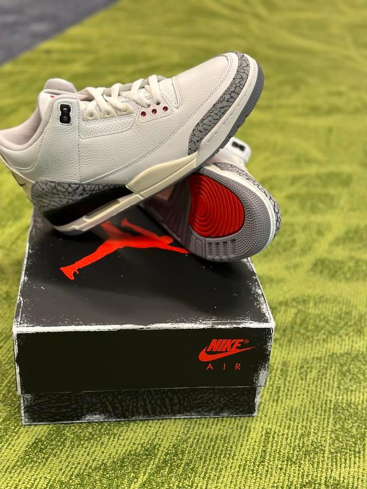 Jordan 3 White Cement Reimagined DS US9/42.5, Kleding | Heren, Schoenen, Nieuw, Sneakers of Gympen, Wit, Ophalen of Verzenden
