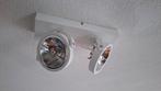 Plafondlamp met 2 halogeenspots, Ophalen of Verzenden, Gebruikt, Metaal, Modern