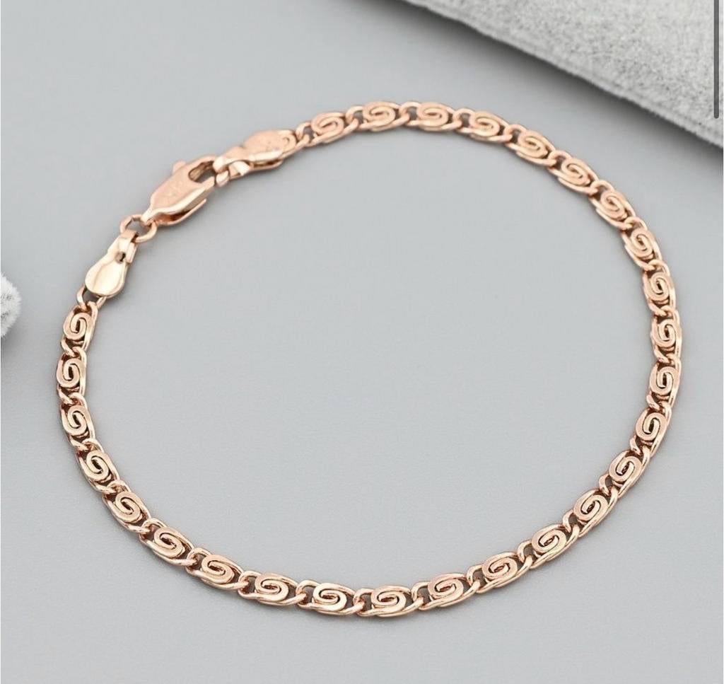 Griekse Armband Verguld RO - 3mm Breed, Ophalen of Verzenden, Nieuw, Goud