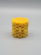 Ronde Bijenwas Kaars met Bij en Bloemen, Overige materialen, Info@ilex-luxury.nl, Wit, Ophalen of Verzenden