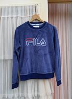 Fila blauwe vintage velvet sweater trui fluweel S M, Blauw, Ophalen of Verzenden, Maat 36 (S), Fila