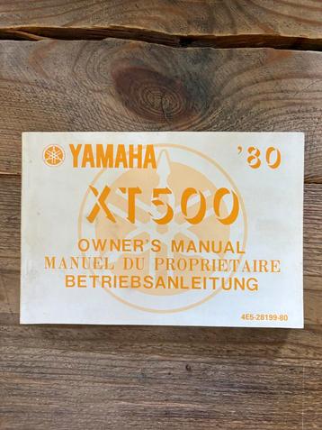 Yamaha XT500 '80 Handleiding beschikbaar voor biedingen