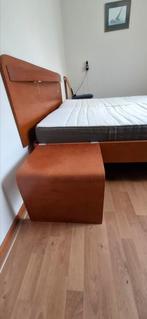 Auping, houtkleur, 160X200, handverstelbare spiralenbodems,, Ophalen, Gebruikt, Tweepersoons, 160 cm