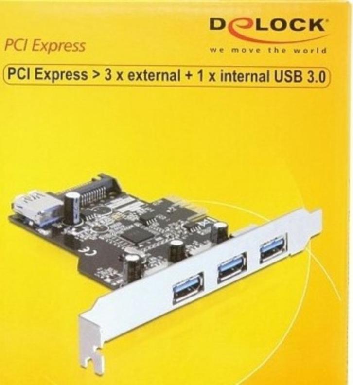 Delock PCI Express Uitbreidingskaart - USB insteekkaart 8930, Computers en Software, Netwerkkaarten, Gebruikt, Extern, Ophalen