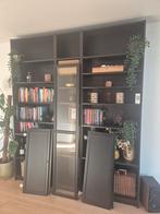 Ikea billy kasten + verhoging en deurtjes, Huis en Inrichting, Gebruikt, 200 cm of meer, Ophalen of Verzenden, Glas