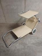 2 stuks Zit- , ligstoel tectake beige, Ophalen, Zo goed als nieuw, Aluminium, Verstelbaar