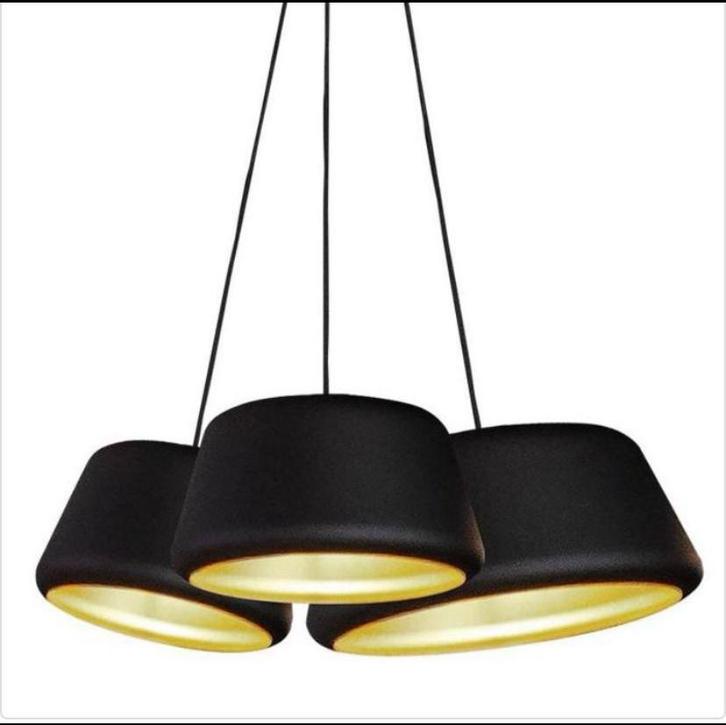 Tommy Hanglamp Zwart/Goud - Peter Kos Design, Huis en Inrichting, Lampen | Plafondlampen, Zo goed als nieuw, Ophalen