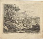 Abraham Genoels voor V. Meulen ets "Wandelaar in Landschap", Ophalen