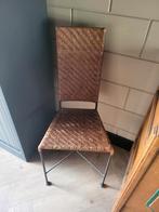 Rieten Stoel met Metalen Frame, Ophalen, Gebruikt, Bruin, Riet of Rotan