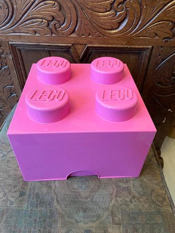 Roze Lego Brick 4x4 Opbergbox beschikbaar voor biedingen