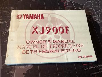 Yamaha XJ900F Handleiding beschikbaar voor biedingen