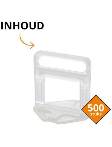 Leveling clips 4 mm - Tegel levelling systeem - 500 stuks beschikbaar voor biedingen
