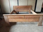 Tweepersoonsbed steigerhout, Ophalen, Rustiek, Tweepersoons, Zo goed als nieuw