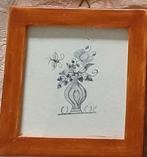 Tegeltje met bloem in vaas, Antiek en Kunst, Antiek | Wandborden en Tegels, Ophalen
