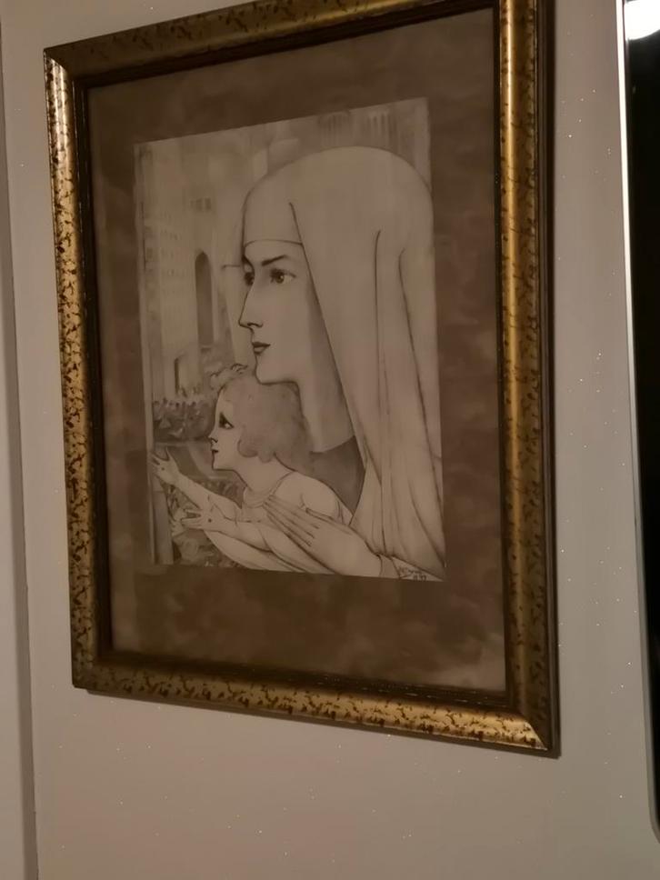 Toorop Madonna 1927 in Lijst - Prachtstaat!, Antiek en Kunst, Kunst | Litho's en Zeefdrukken, Ophalen of Verzenden
