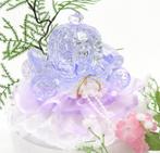 Prachtige lila kristal koets als taarttopper., Hobby en Vrije tijd, Ophalen of Verzenden, Nieuw, Versiering, Geboorte of Huwelijk