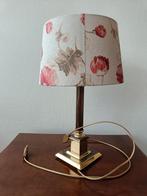 Koperen lamp met bloemenkap, Huis en Inrichting, Ophalen of Verzenden