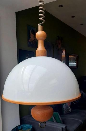 Steinhauer plafondlamp 70's met hout afwerking beschikbaar voor biedingen