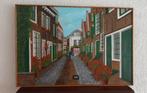 Prachtig groot schilderij Kuiperspoort Middelburg, Huis en Inrichting, Ophalen, 50 tot 75 cm, Zo goed als nieuw, Schilderij