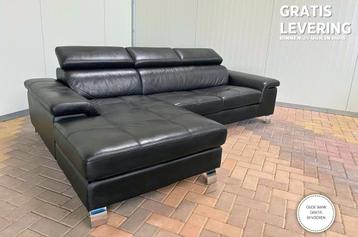 GRATIS LEVERING HEEL NL Echt Leer Hoekbank met Chaise Longue