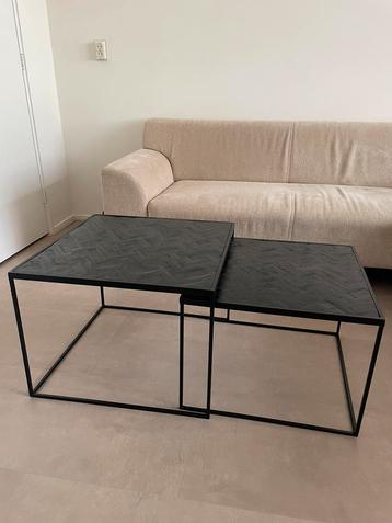 Mangohouten salontafel set van 2