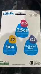 Lebara simkaarten UK, Telecommunicatie, Ophalen of Verzenden, Nieuw, Overige providers