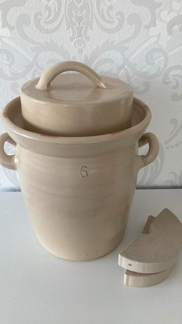 Aardewerk - fermatatiepot - zuurkool - inmaak pot - 6 liter beschikbaar voor biedingen