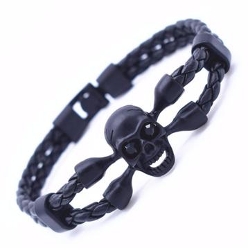 Doodskop armband (leren metalen skull heren dames mannen) beschikbaar voor biedingen