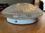 Vintage plafonnière met geribbeld glas., Ophalen of Verzenden, Zo goed als nieuw, Glas