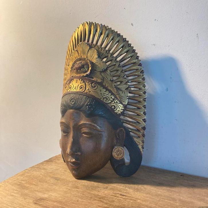 Balinees Muurmasker - 25x18 cm, Antiek en Kunst, Curiosa en Brocante, Ophalen of Verzenden