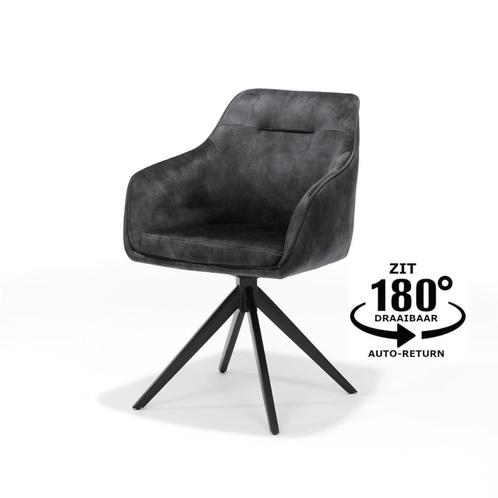 Armstoel Jazz draaivoet aurora stof antraciet FR | Webshop, Huis en Inrichting, Stoelen, Nieuw, Metaal, Stof, Overige kleuren